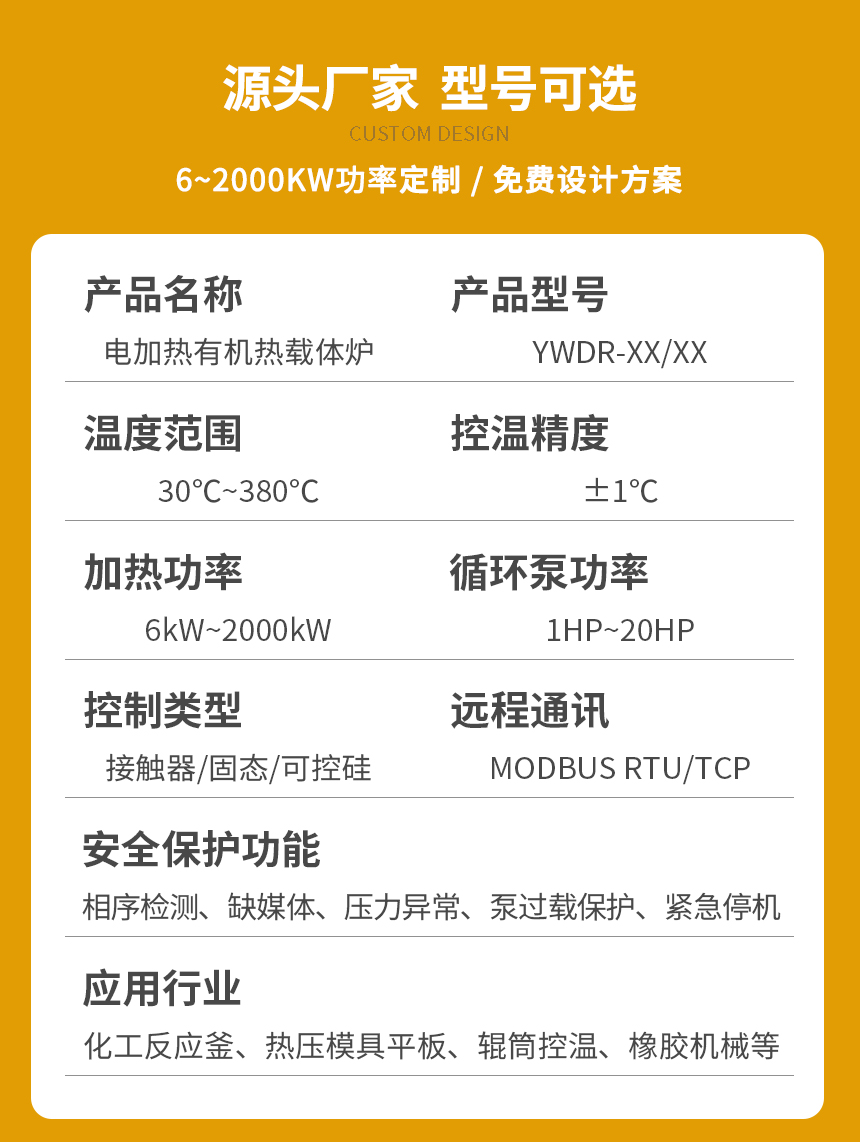 加熱冷卻有機熱載體鍋爐參數(shù)